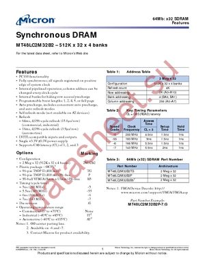 MT48LC2M32B2P-7:G TR datasheet  